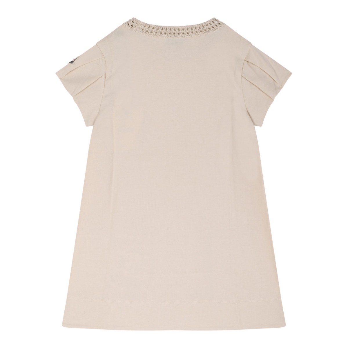 Crochet-Neck Logo Embroidered Dress