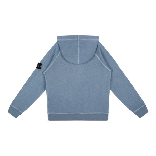 Dust Blue Hooded Sweatshirt In Cotton 2