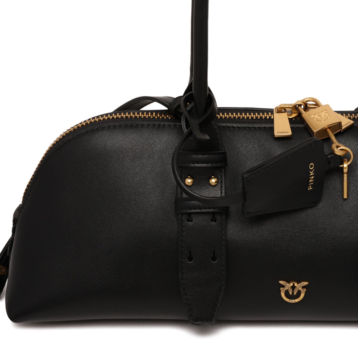 Black Leather Top-Handle Bag