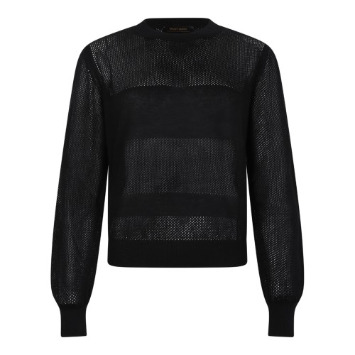 Black Open-Knit Sweater