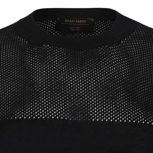 Black Open-Knit Sweater