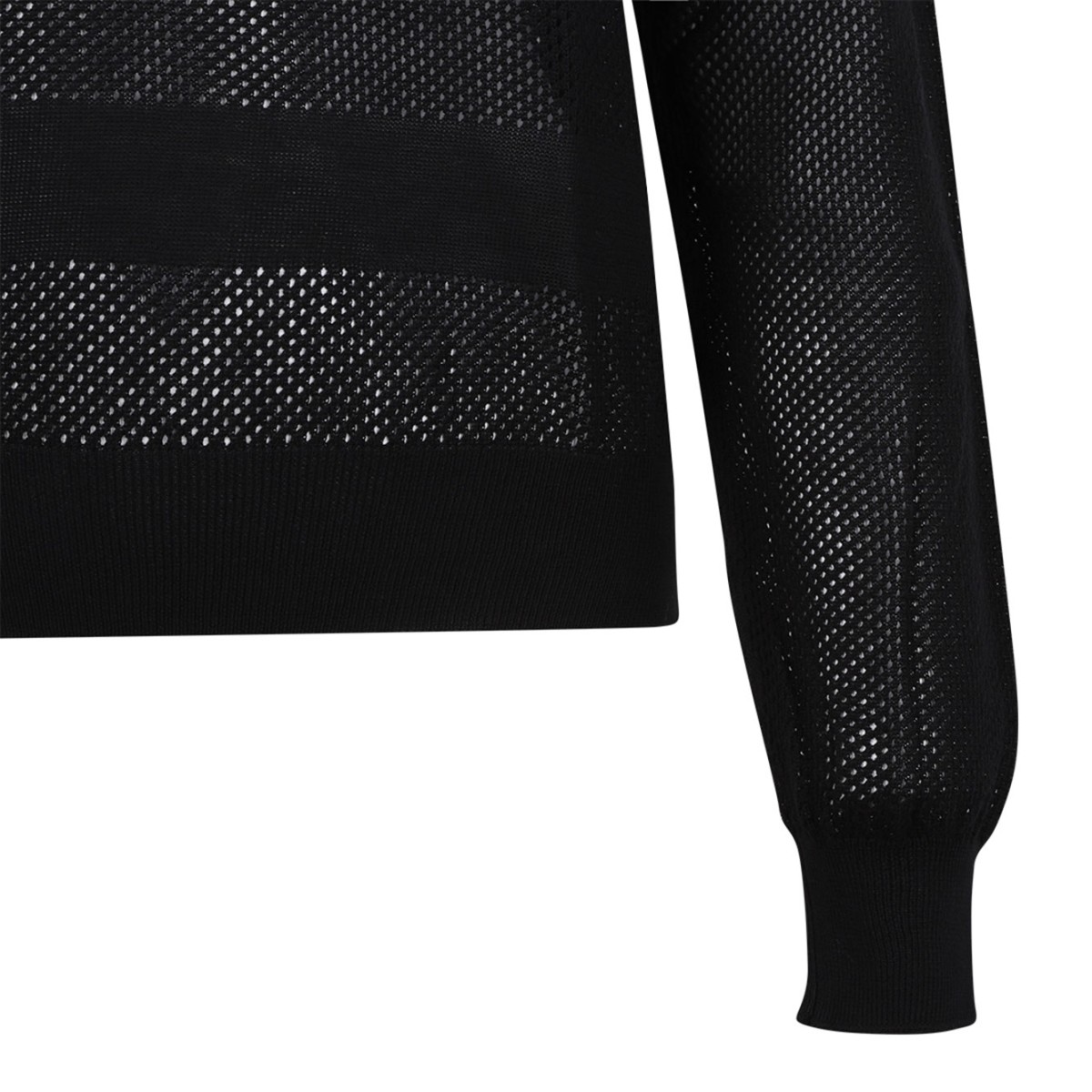 Black Open-Knit Sweater