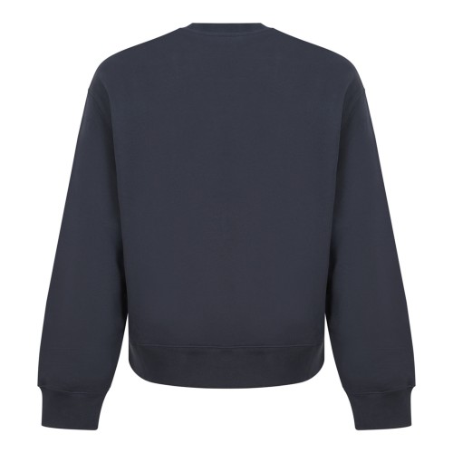 Shadow Blue Embroidered Fox Sweatshirt In Cotton 2