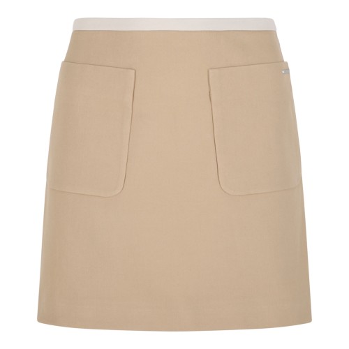 Flat White Patch Pocket Mini Skirt