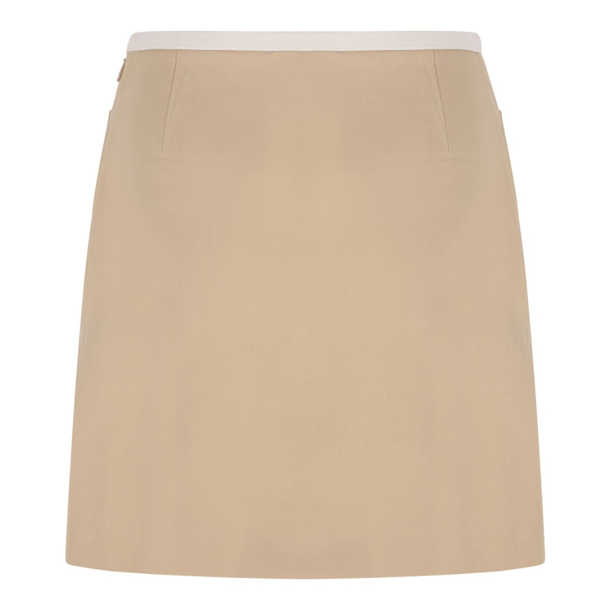 Flat White Patch Pocket Mini Skirt