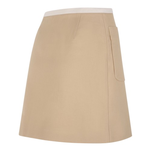Flat White Patch Pocket Mini Skirt