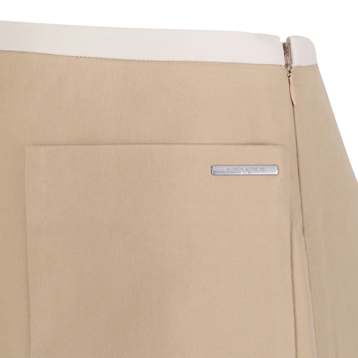 Flat White Patch Pocket Mini Skirt