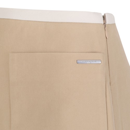 Flat White Patch Pocket Mini Skirt