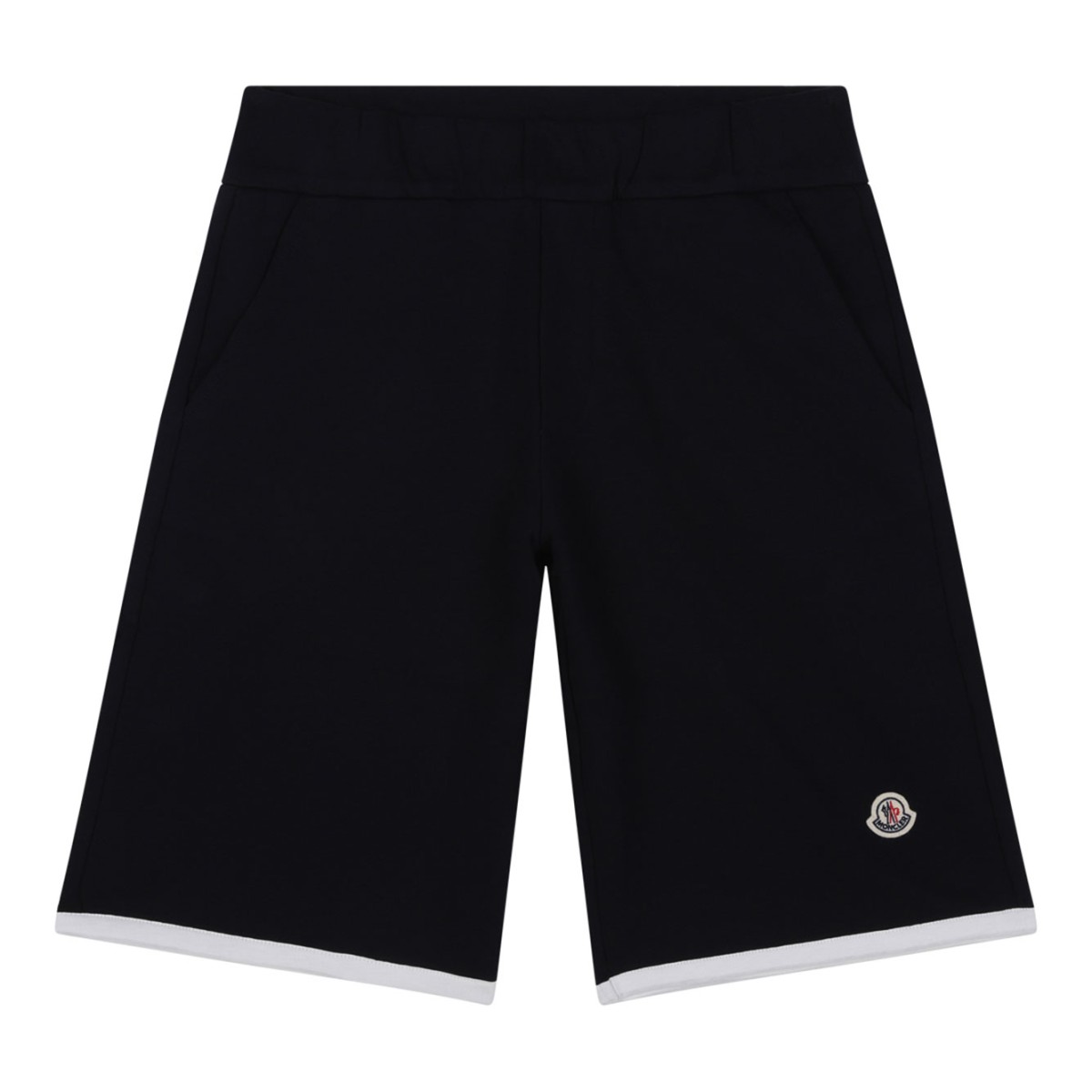 Navy Blue Cotton Jersey Shorts With Logo