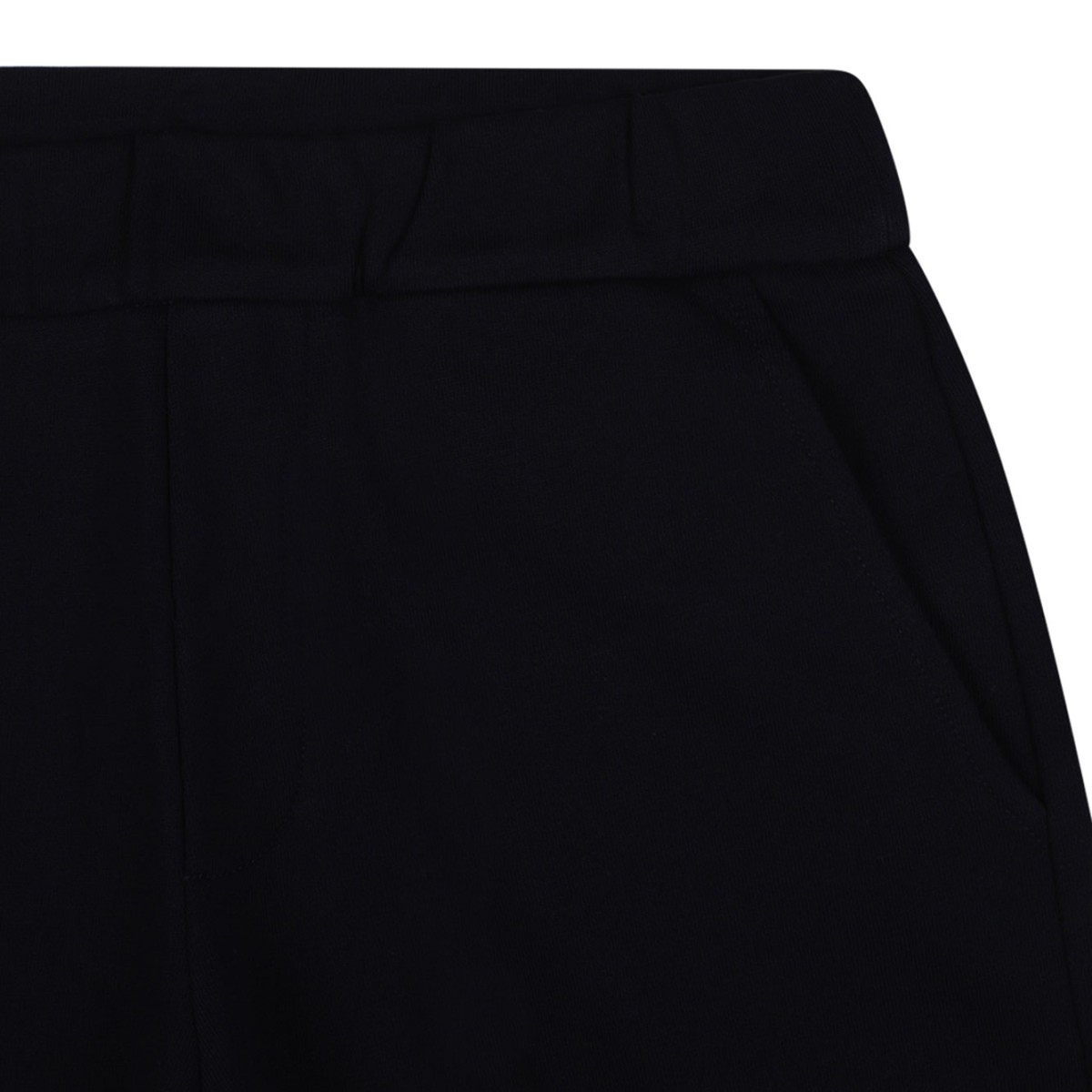 Navy Blue Cotton Jersey Shorts With Logo