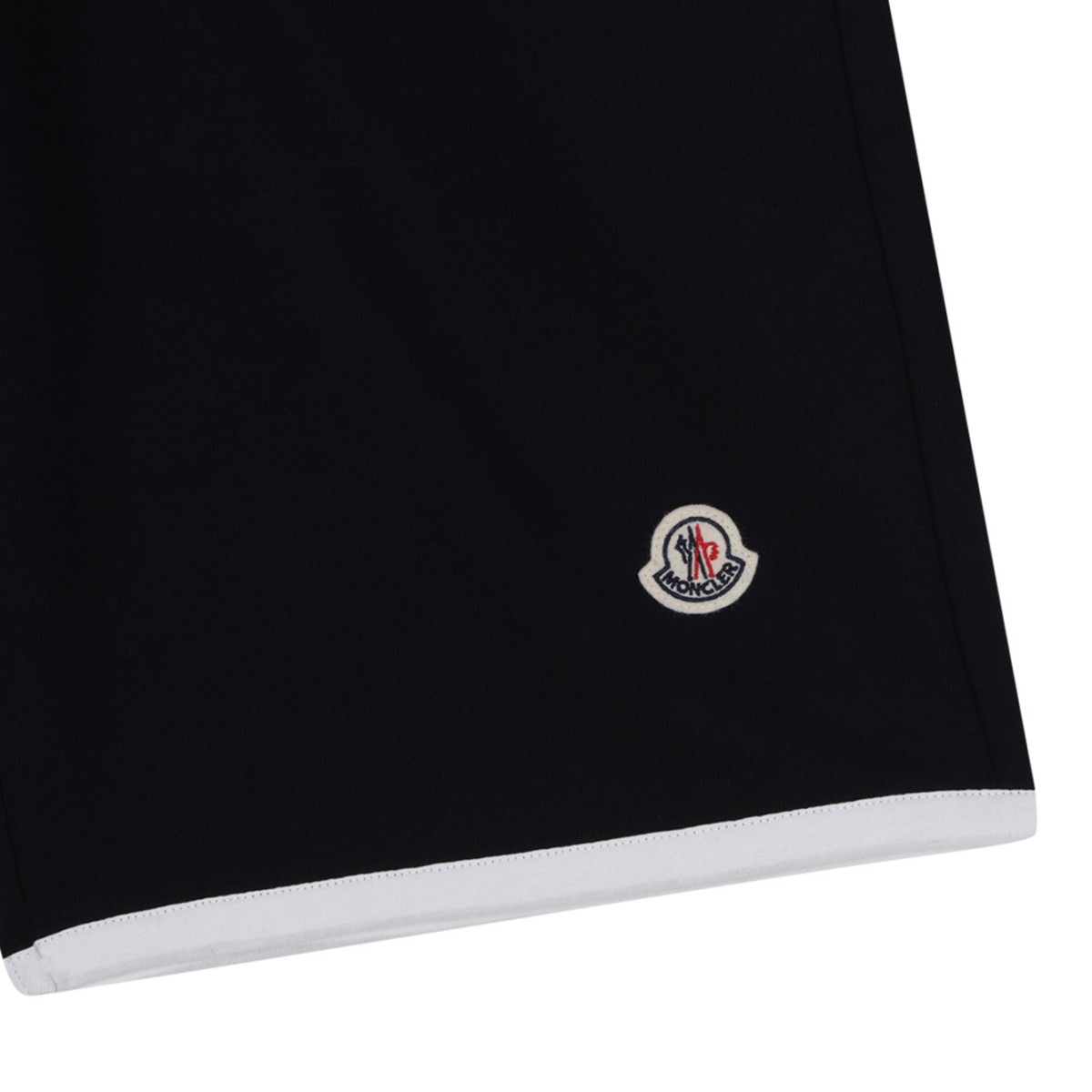 Navy Blue Cotton Jersey Shorts With Logo
