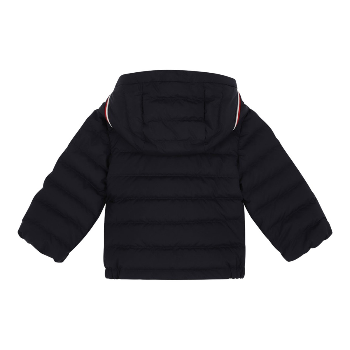 Dark Blue Down Jacket With Logo