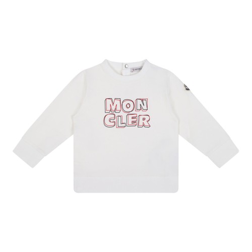 White Cotton Sweatshirt With Logo