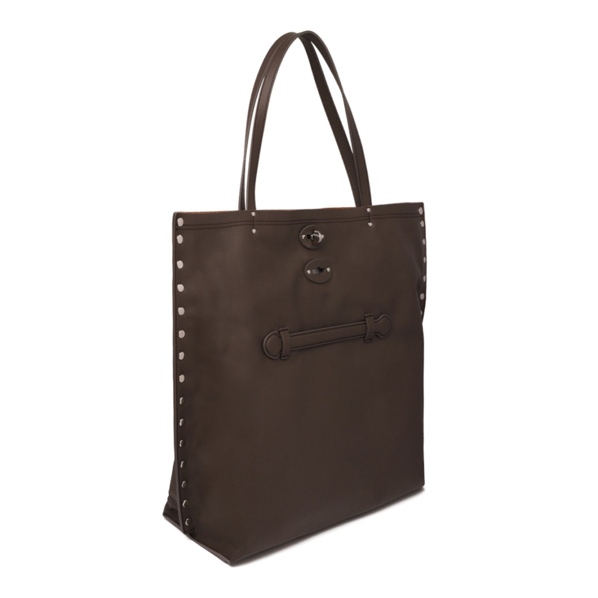 Dark Brown Leather Tote Bag