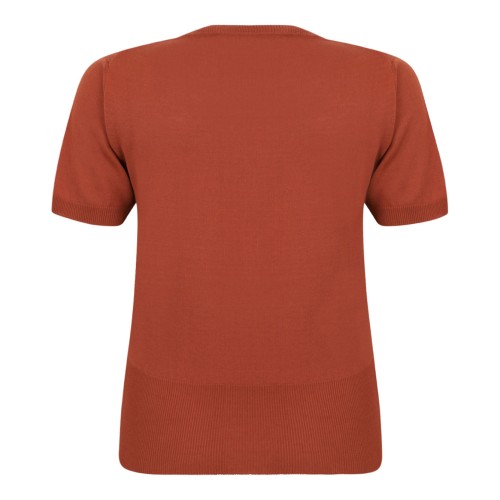 Red Clay Bea Cotton T-Shirt With Orb Embroidered 2