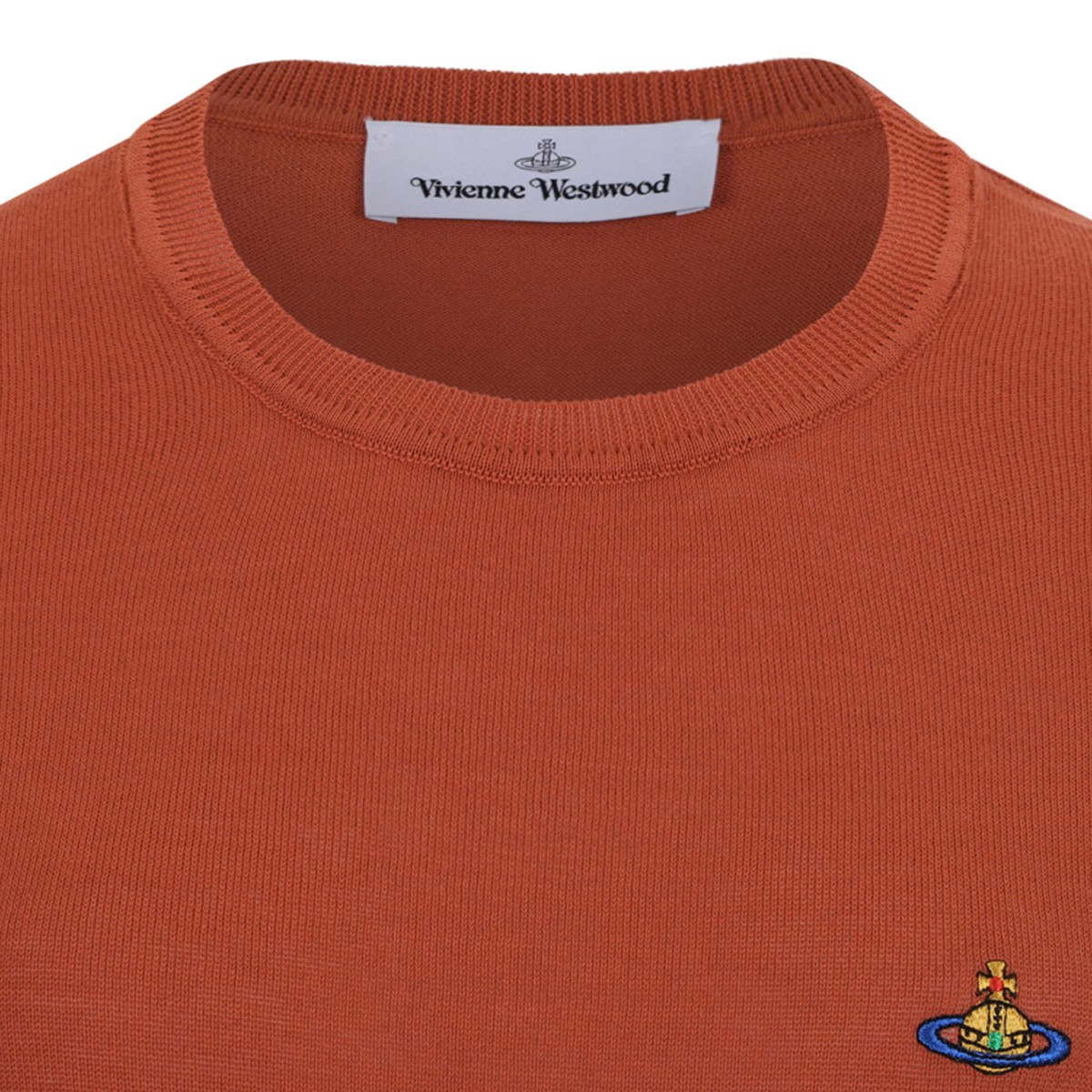 Red Clay Bea Cotton T-Shirt With Orb Embroidered