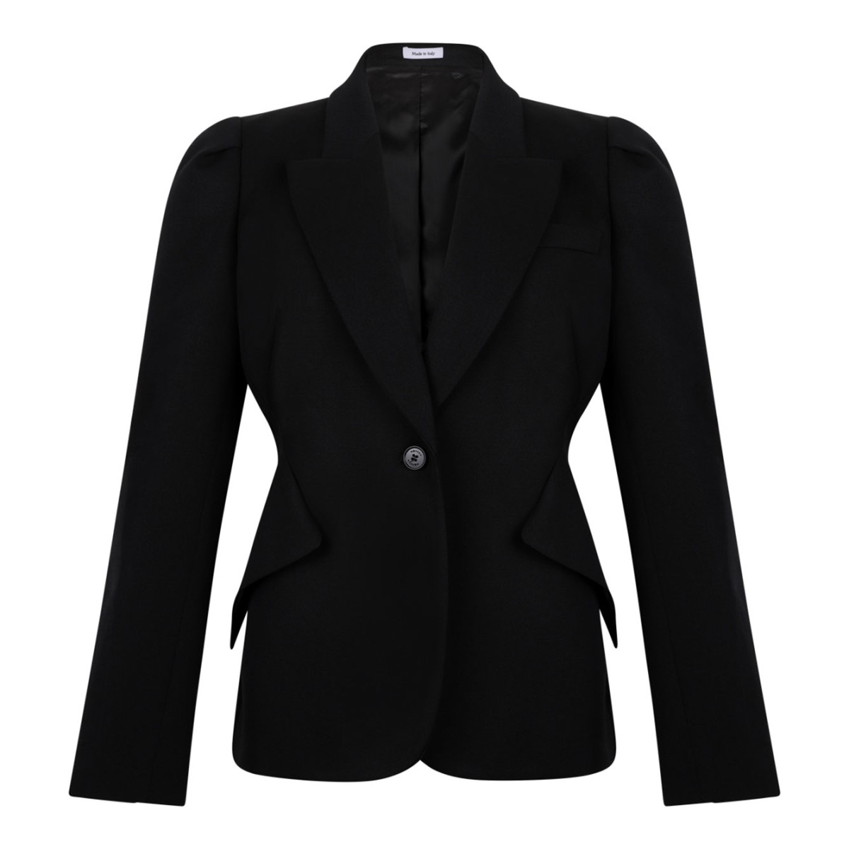 Black Grain De Poudre Single-Breasted Jacket