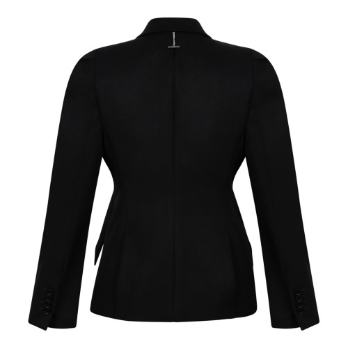 Black Grain De Poudre Single-Breasted Jacket 2