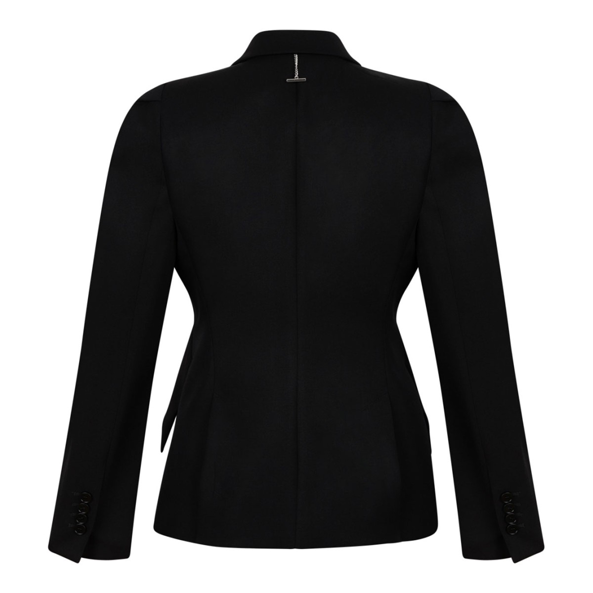 Black Grain De Poudre Single-Breasted Jacket