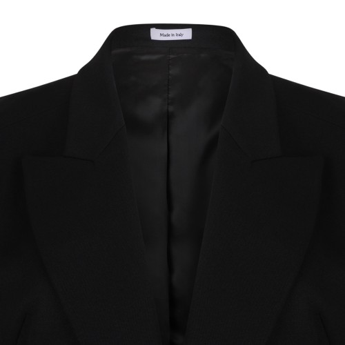Black Grain De Poudre Single-Breasted Jacket
