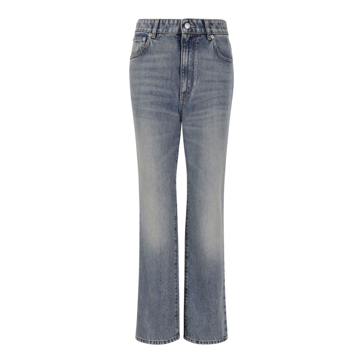 Light Blue Denim Straight-Leg Jeans