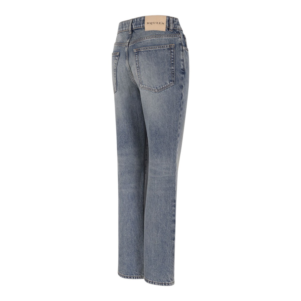 Light Blue Denim Straight-Leg Jeans
