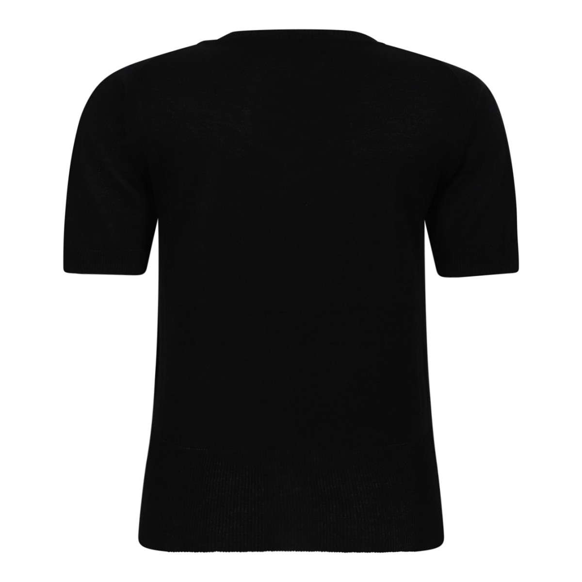 Black Bea Cotton T-Shirt With Orb Embroidered