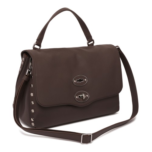 Dark Brown Leather Postina S Bag