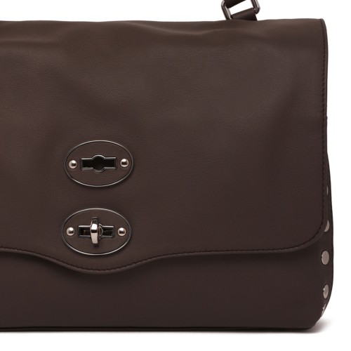 Dark Brown Leather Postina S Bag