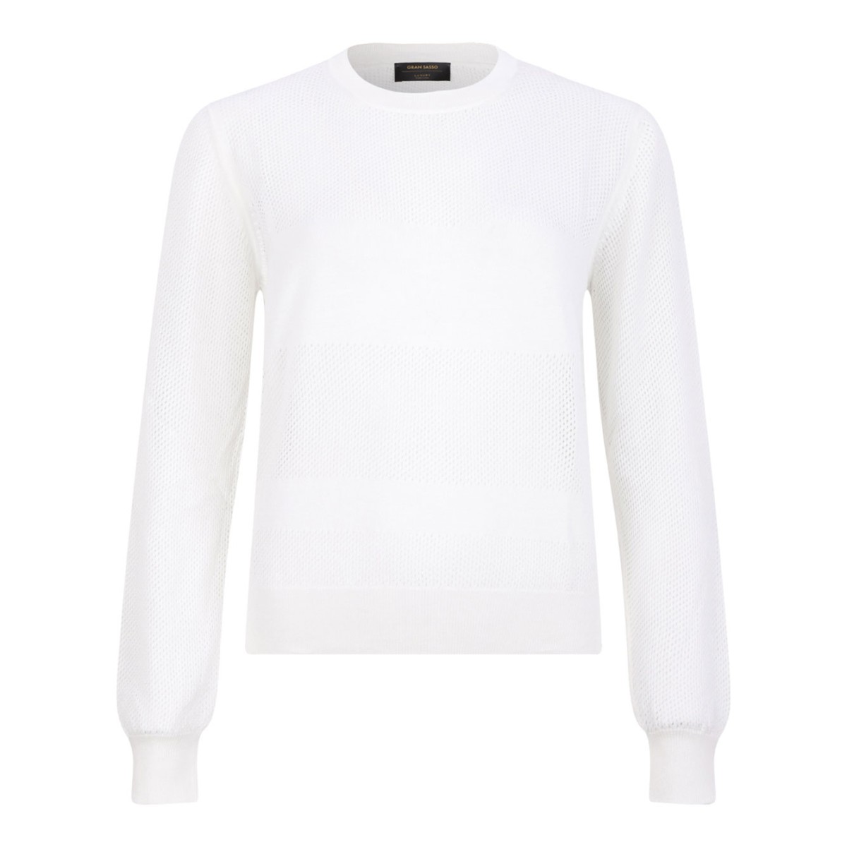 White Textured Knit Sweater