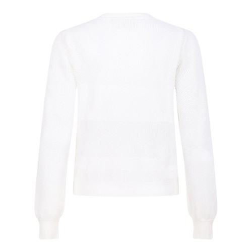 White Textured Knit Sweater 2