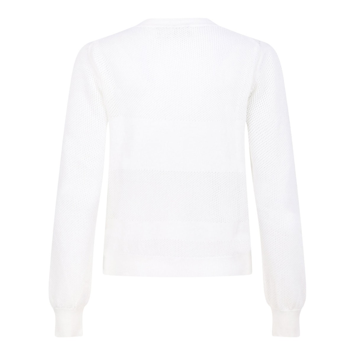 White Textured Knit Sweater