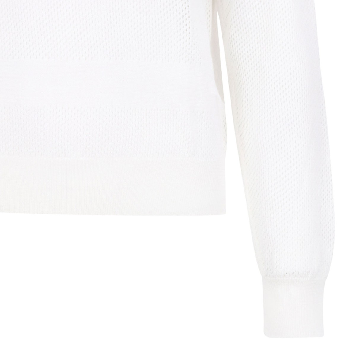 White Textured Knit Sweater