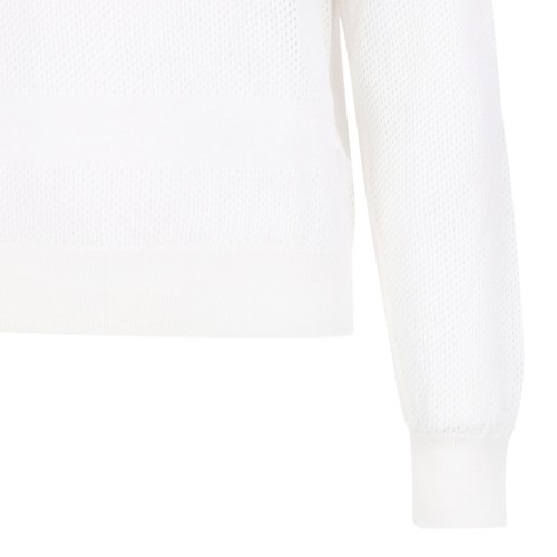 White Textured Knit Sweater