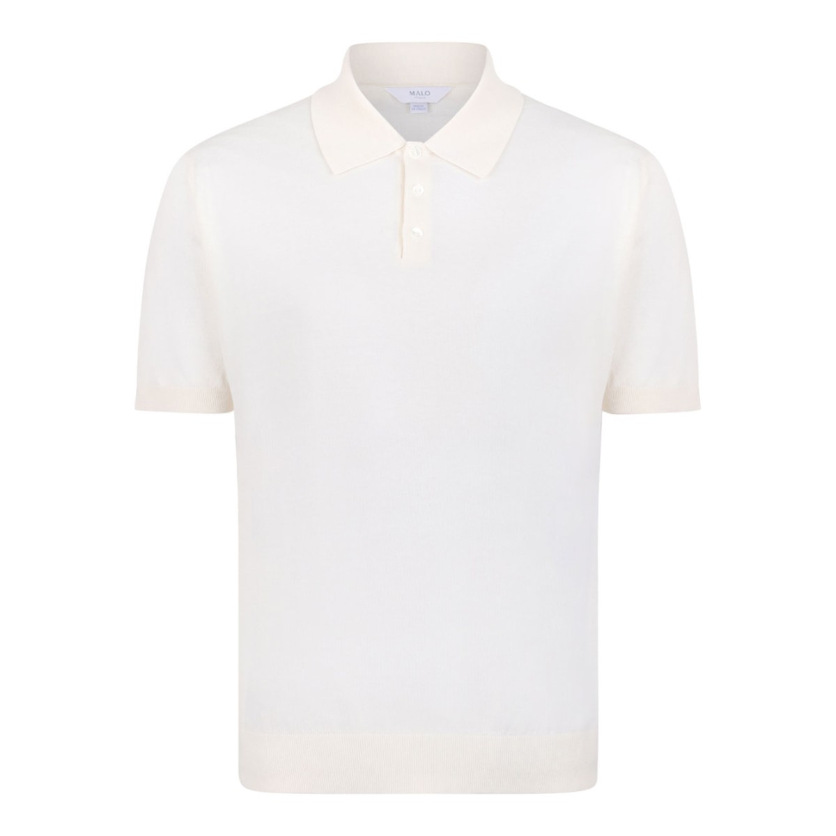 White Knitwear Polo Shirt