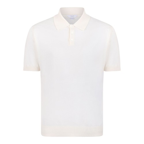 White Knitwear Polo Shirt