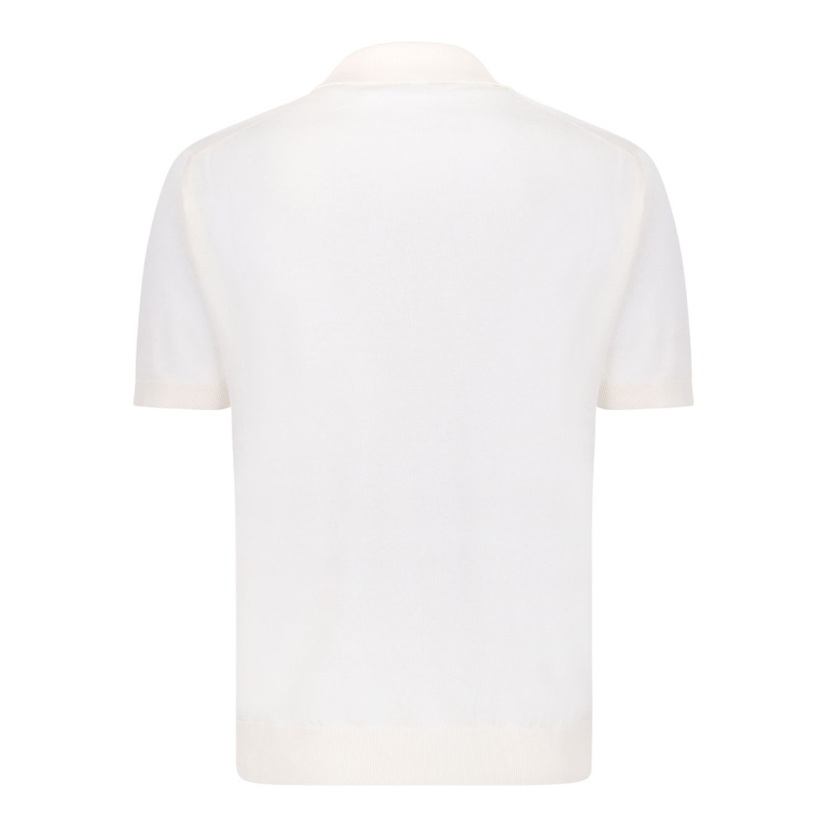 White Knitwear Polo Shirt