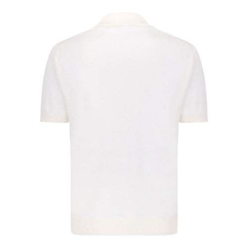 White Knitwear Polo Shirt