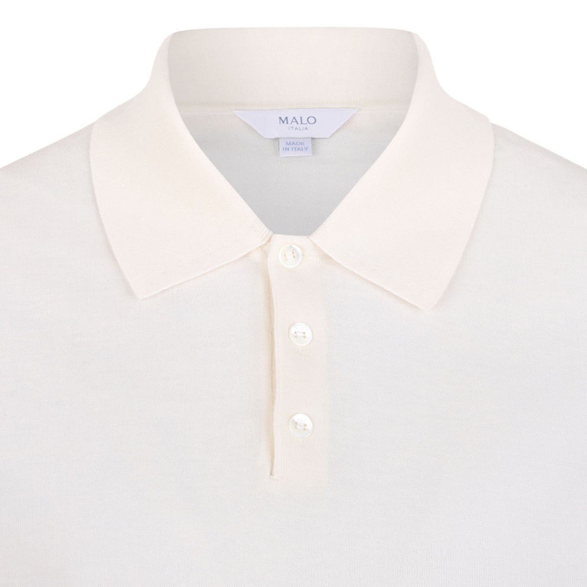 White Knitwear Polo Shirt