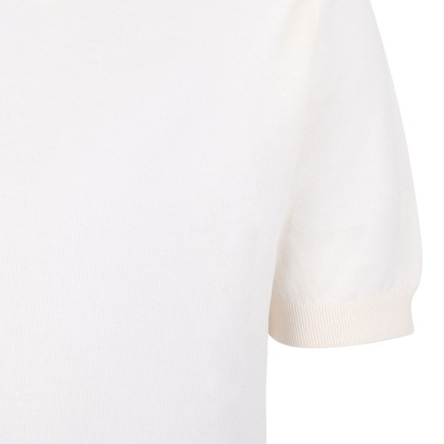 White Knitwear Polo Shirt