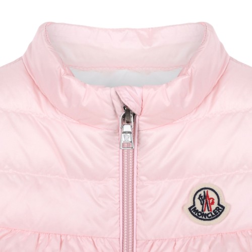 Pink Logo Padded Nylon Vest Jacket