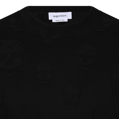 Black Skull-Pattern Sweater