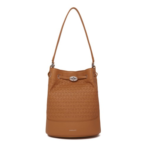 Tan Leather Bucket Bag
