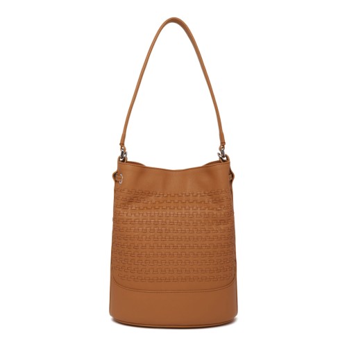 Tan Leather Bucket Bag