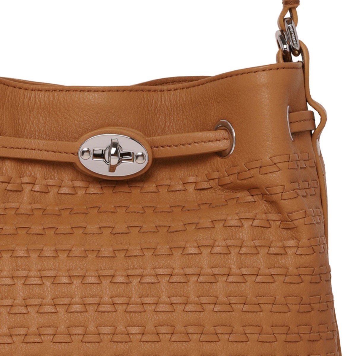 Tan Leather Bucket Bag