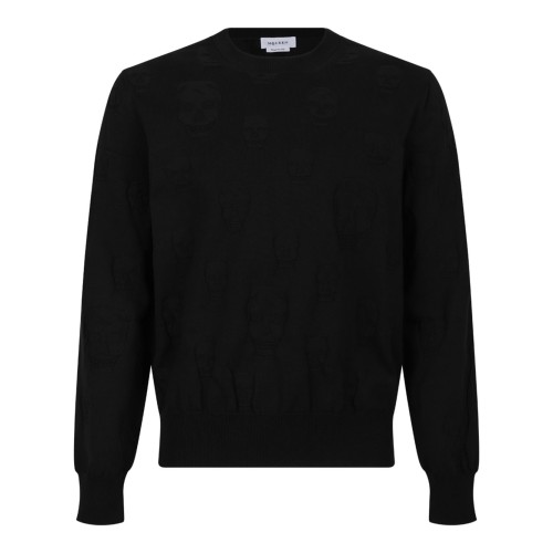 Black Skull-Pattern Sweater