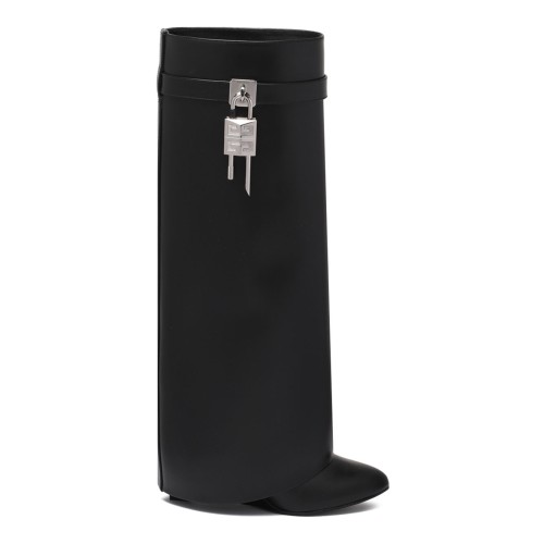 Black Shark Lock Leather Boots