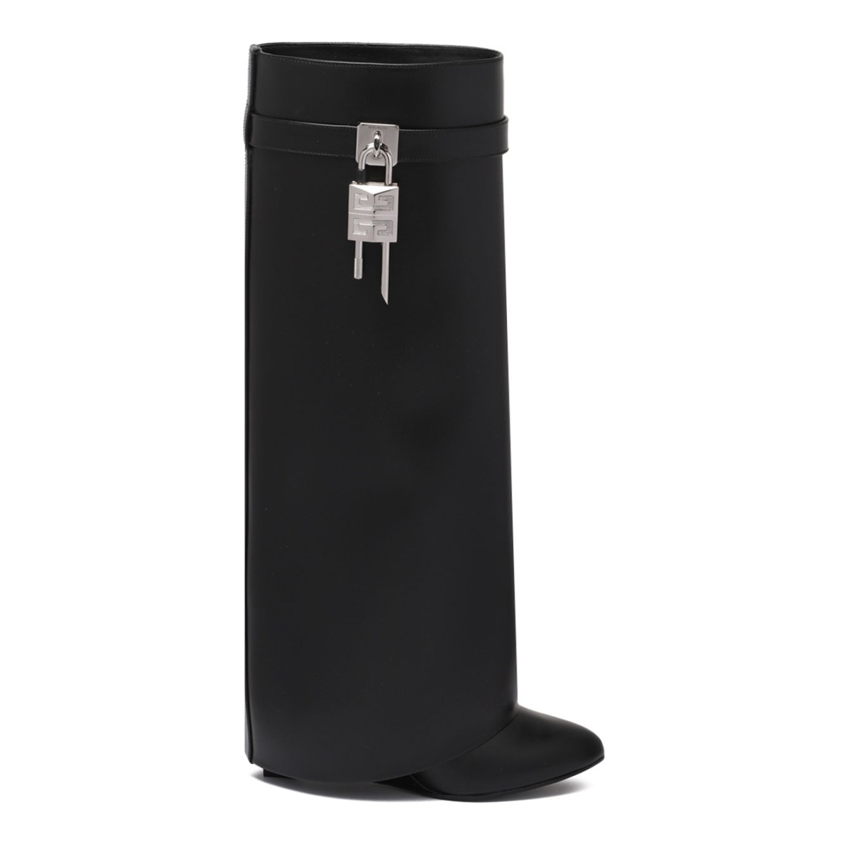 Black Shark Lock Leather Boots