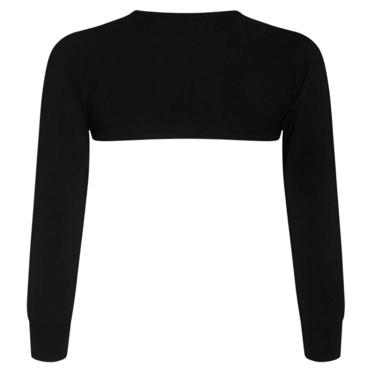 Black Stretch Design Cropped Cardigan