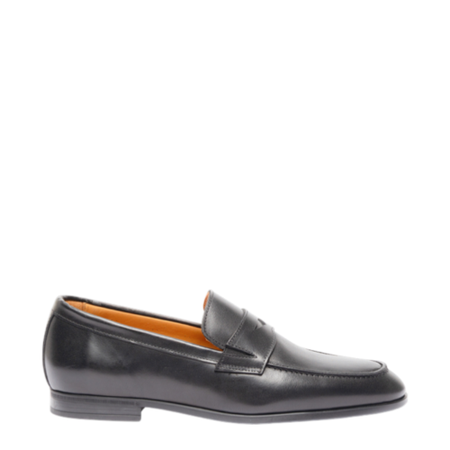 Black Leather Penny Loafers